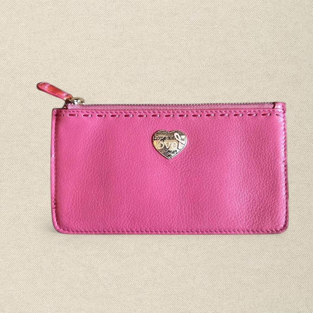 Brighton Vintage Pink Pebbled Leather Wallet Power in Pink